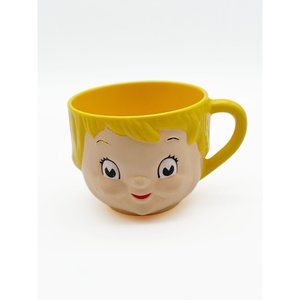 Vintage 1970s Campbells Kids Dolly Dingle Soup Mug Cup Plastic Face Child Handle